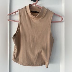 Ribbed mock neck tank